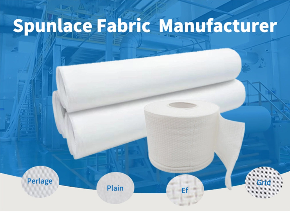 Hot Selling Ex-Factory Price Wipes Material Embossed Spunlace Nonwoven Fabric Rolls 50%Viscose Polyester Non Woven Fabric Cleaning Wipe Material Manufacturer